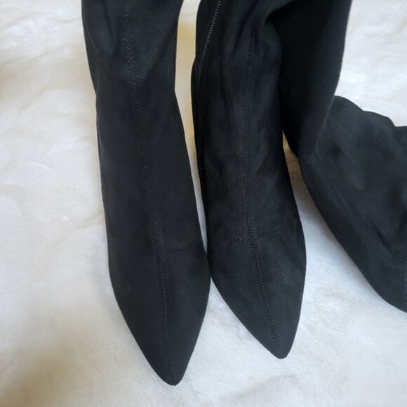 NWT New York & Company Faux Suede Tall Heeled Monia Boot - Picture 4 of 13